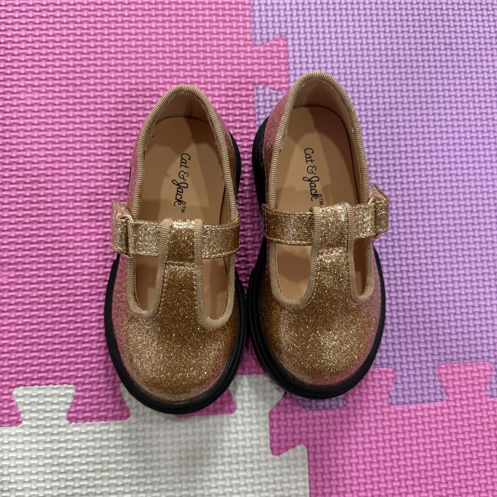 Cat & Jack Shimmering Gold Kids Dress Shoes
